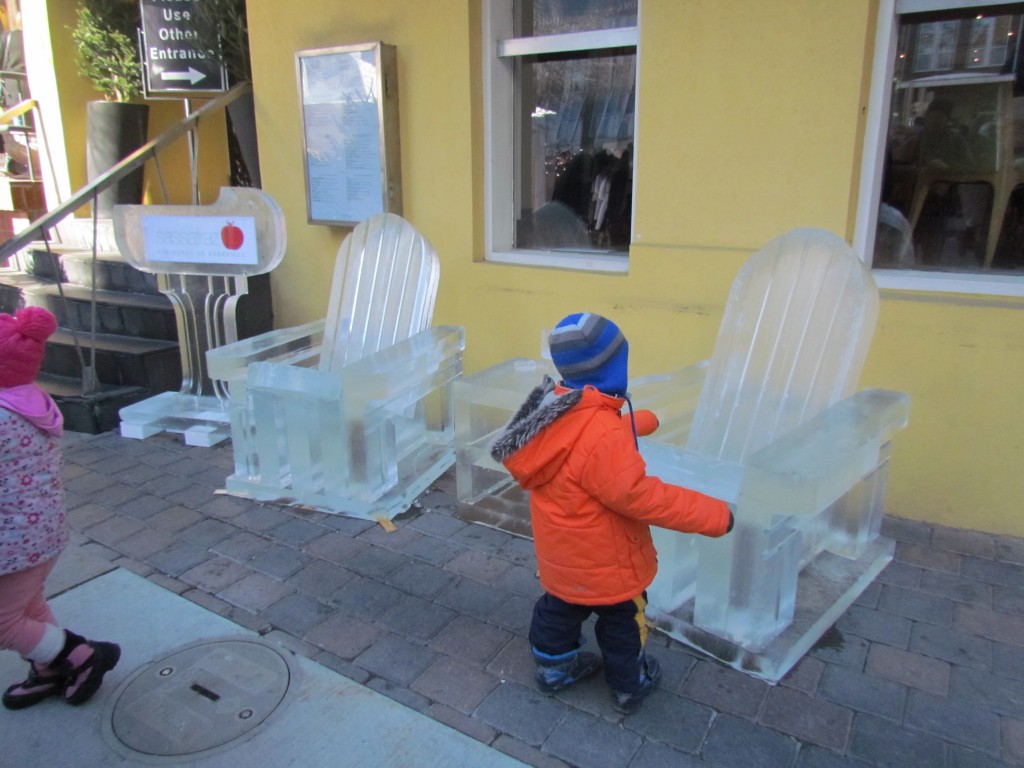 Take a seat on Sassafraz's ice sculptured chairs