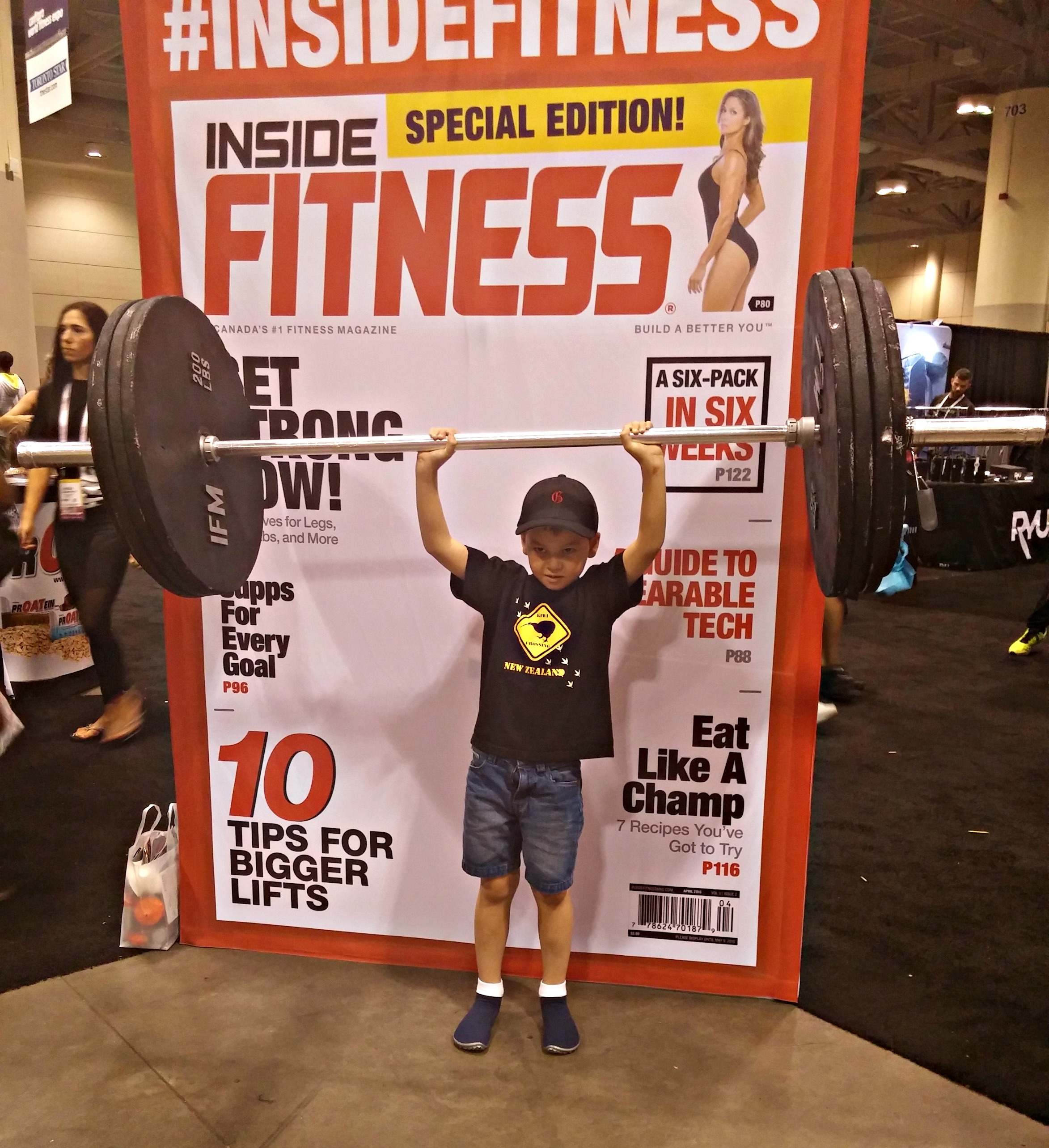Cute kid posing at Inside Fitness set up