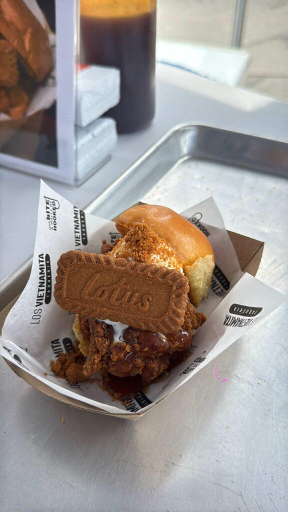 Biscoff cookie fried chicken ice cream sandwich at CNE 2025 in Toronto
